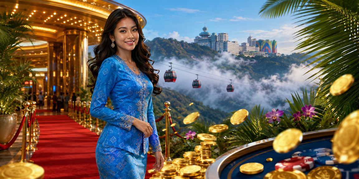 Permainan rummy di Genting Highlands dengan pakaian baju kurung
